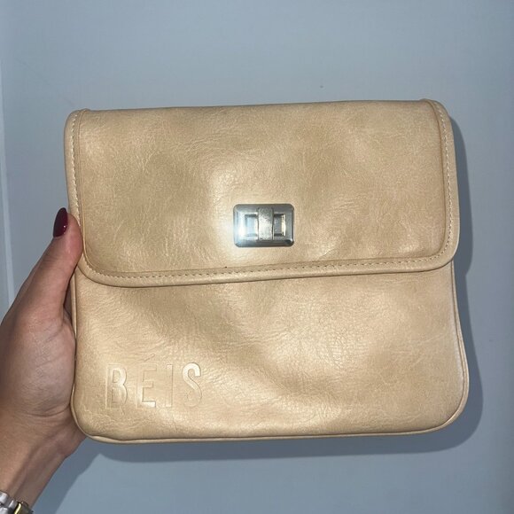 BEIS - The 2-in-1 Faux Leather Backpack In Beige - Picture 10 of 16